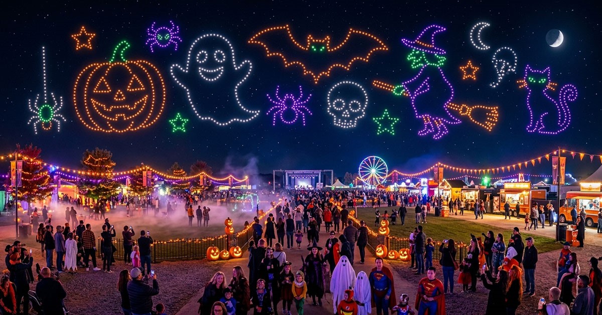 How Aerial Drone Light Shows Enhance Halloween Festival Experiences?